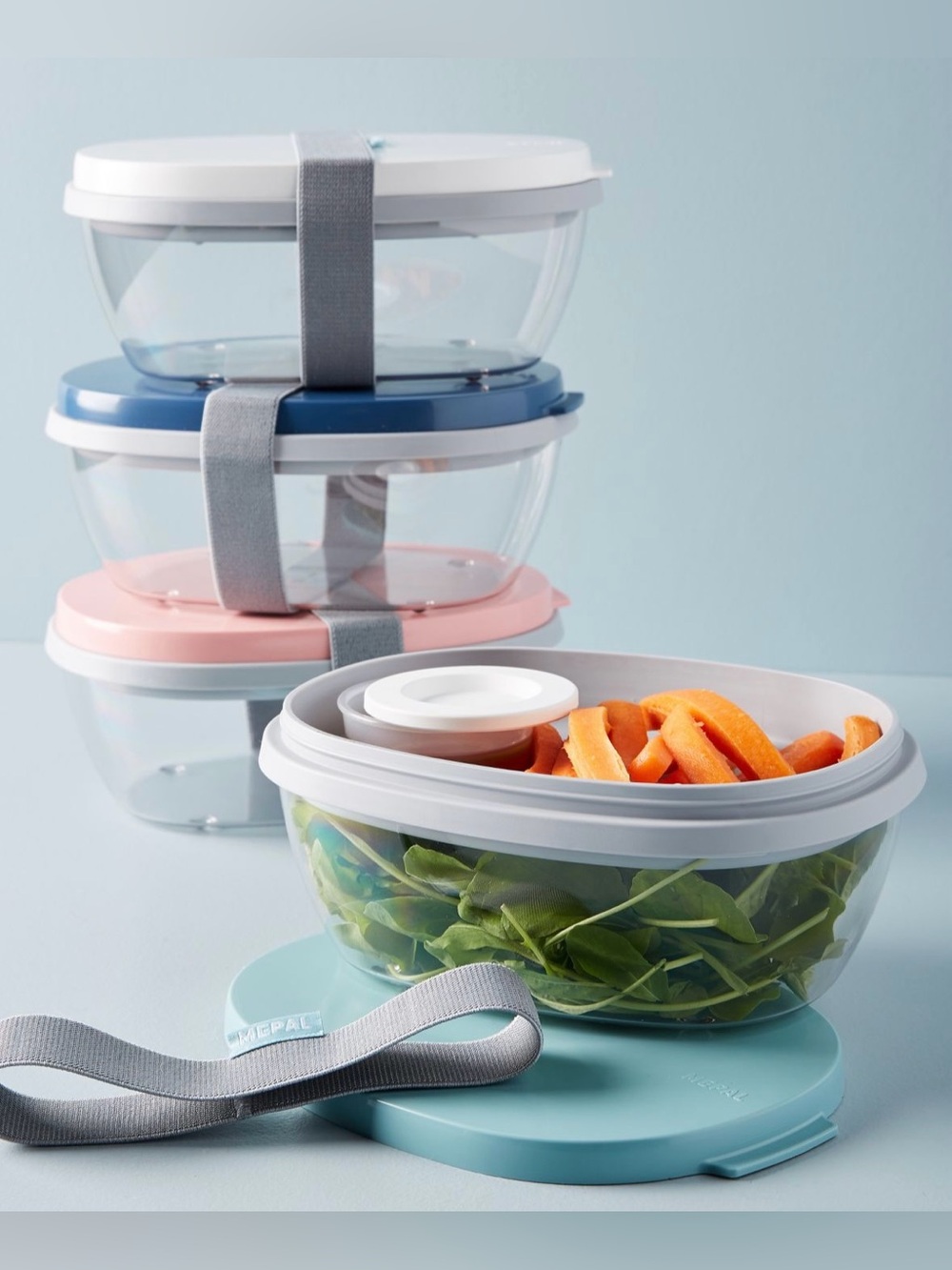 Anthropologie Set of 2 Salad Bento Lunch Containers by Mepal, meal prep